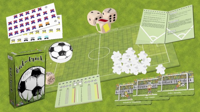 Hat Trick fútbol y dados en un juego de mesa